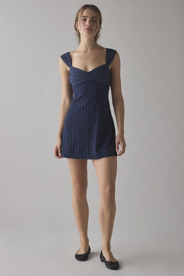 For Love & Lemons Blue River Gingham Mini Dress