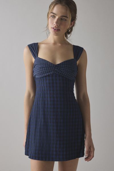 For Love & Lemons Blue River Gingham Mini Dress