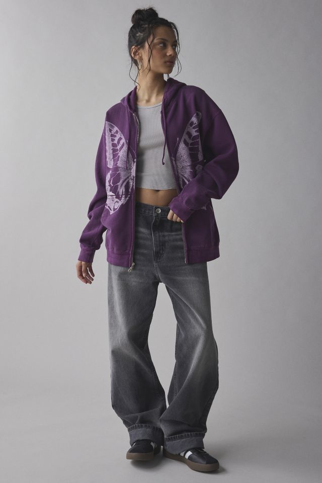 Project Social T Butterfly Graphic Zip-Up Hoodie Sweatshirt #2