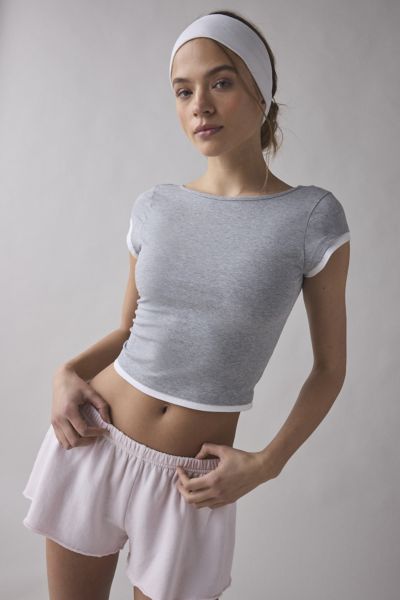 Out From Under Cotton Compression Scoop Back Layered Tee