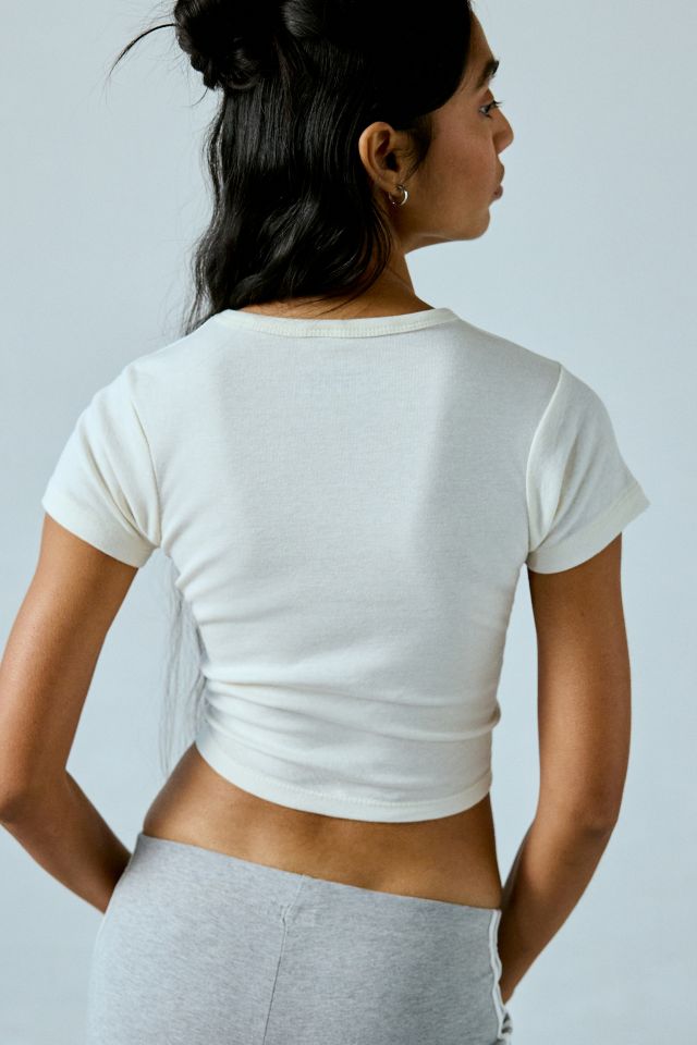 Cutesy Bunny Graphic Cropped Baby Tee #3