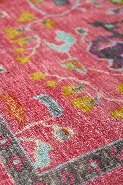 Liliana Floral Oushak Printed Chenille Rug