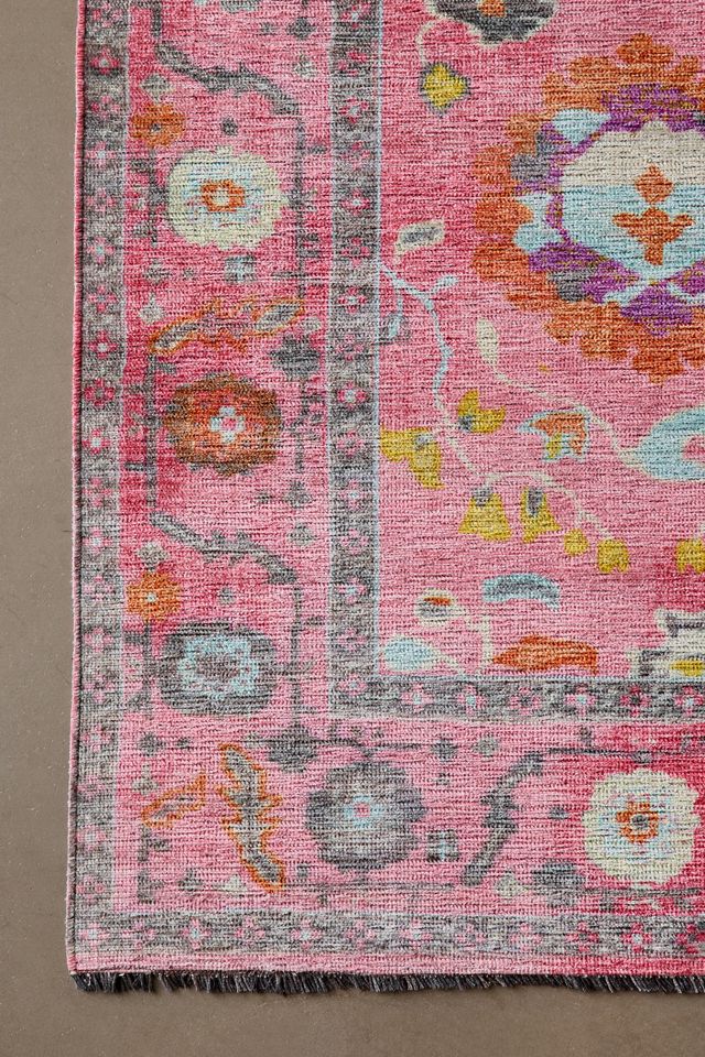 Liliana Floral Oushak Printed Chenille Rug #3