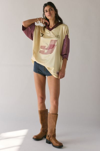 Jaded London J13 Football Jersey Shirt Top In Neutral, Women's At Urban Outfitters In Neutral