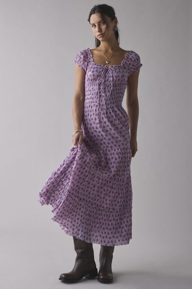 Kimchi Blue Sienna Cotton Smocked Milkmaid Maxi Dress #1