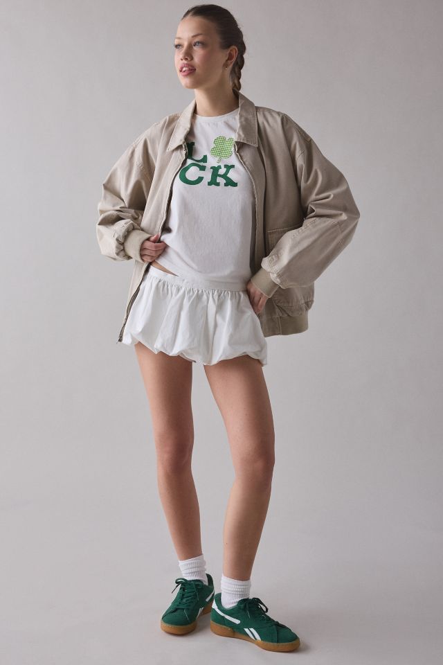 Tシャツ・カットソー No.0751 pigment clover half T (4color) Luck 4-Leaf Clover Gingham Applique Graphic Slim Tee | Urban