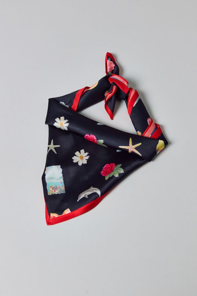 By The Sea Collage Satin Bandana