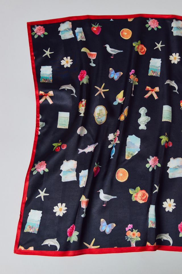By The Sea Collage Satin Bandana