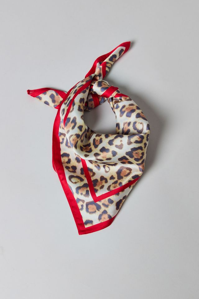 Leopard Print Satin Bandana #1