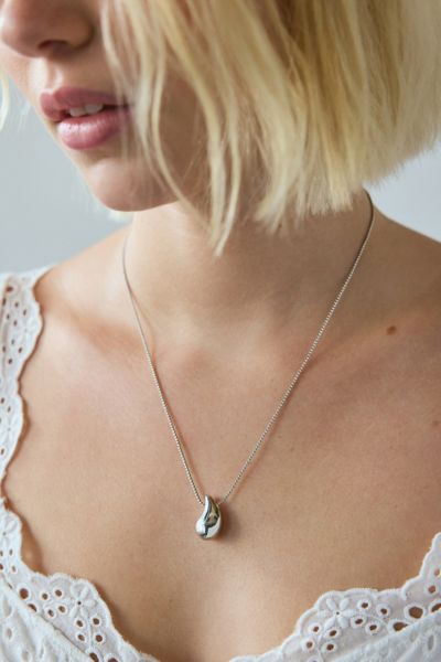 Urban Outfitters Teardrop Statement Pendant Necklace In Silver, Women's At  In Silver