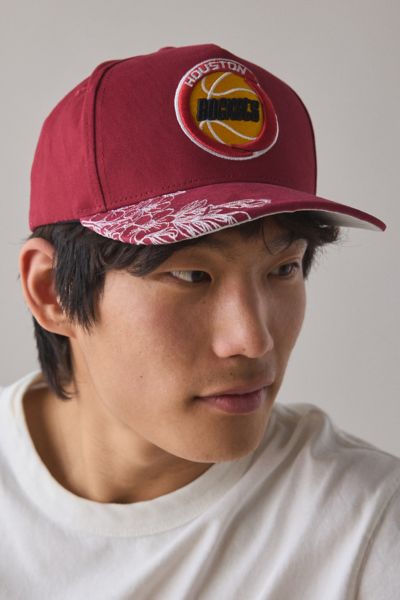 Mitchell & Ness Nba Houston Rockets Flowers Snapback Hat In Red, Men's At Urban Outfitters