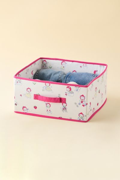 Urban Outfitters Icon Printed Collapsible Fabric Storage Basket In Strawberry Cat At