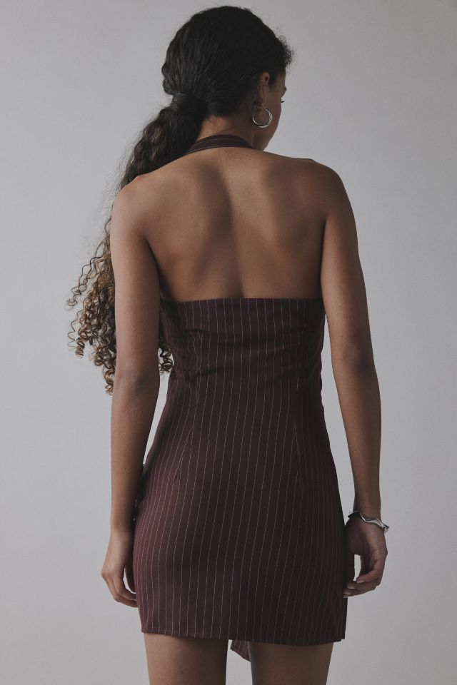 The Ragged Priest Bobbi Pinstripe Asymmetric Mini Dress #3