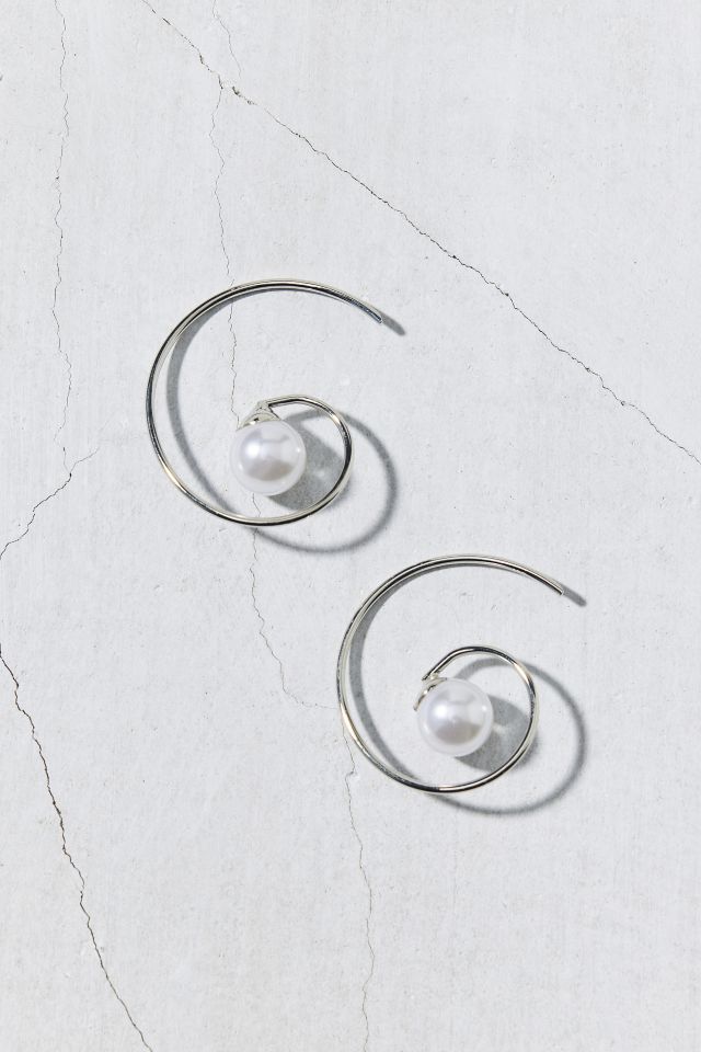 Boucle d'oreille créole perle tourbillonnante #2