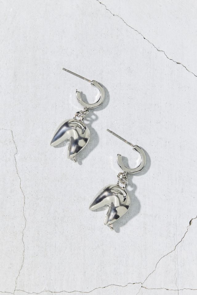 Boucles d'oreilles créoles avec breloque biscuit chinois #1