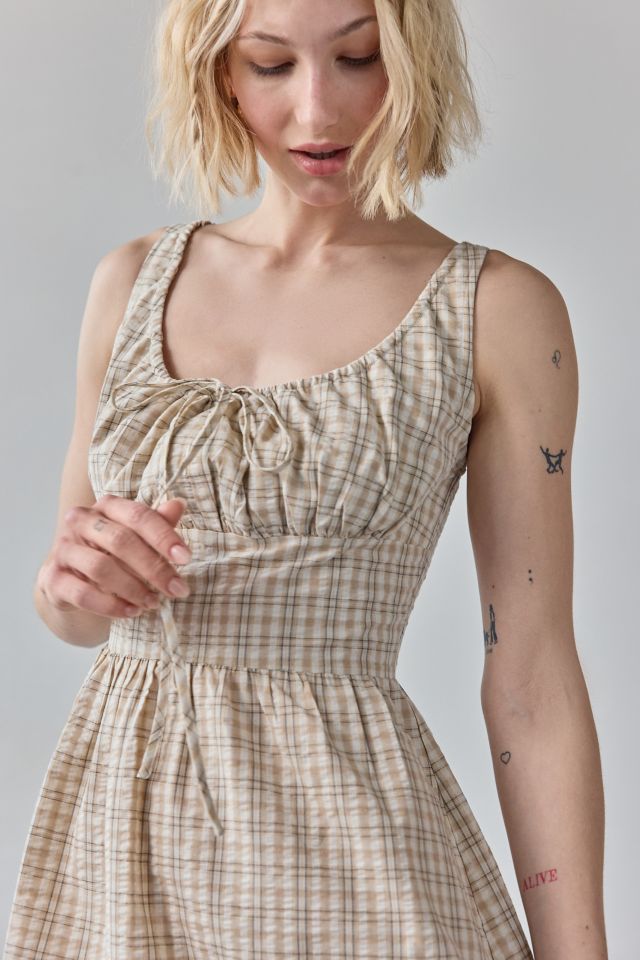 Another Girl Gingham Seersucker Scoop Neck Mini Dress #2