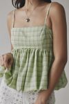 Another Girl Gingham Bubble Hem Peplum Tank Top