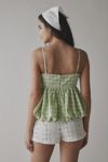 Another Girl Gingham Bubble Hem Peplum Tank Top