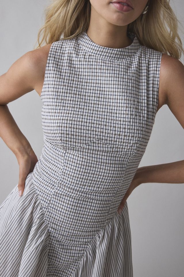 Another Girl Check High Neck Mini Dress #1