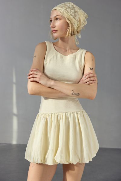 Another Girl Drop Waist Puffball Mini Dres