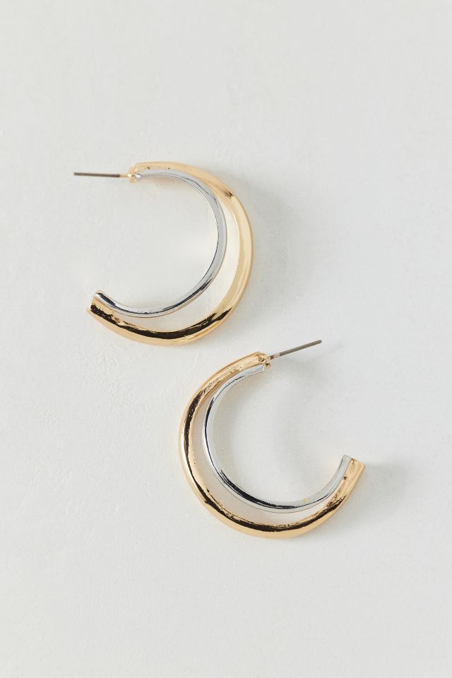 Mixed Metal Double Hoop Earring #2