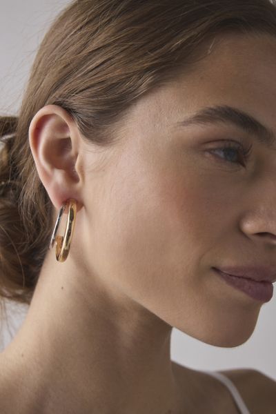 Mixed Metal Double Hoop Earring