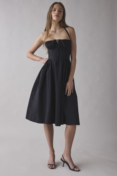 Rare London Corset Halter Midi Dress