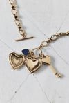 Heart Of Gold Charm Pendant Toggle Necklace