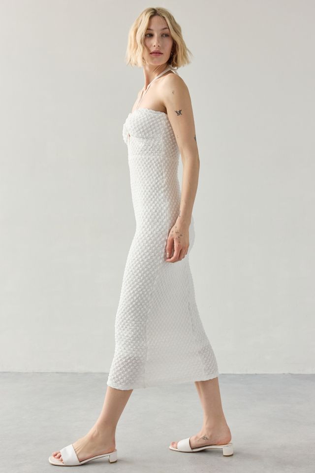 Rare London Textured Cutout Halter Midi Dress #2
