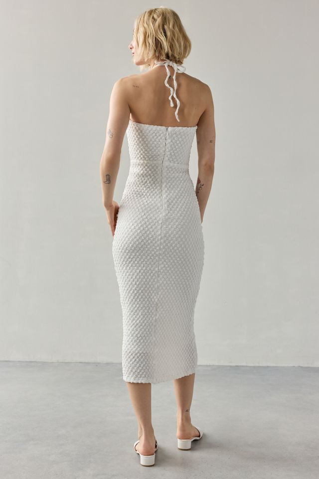 Rare London Textured Cutout Halter Midi Dress #4