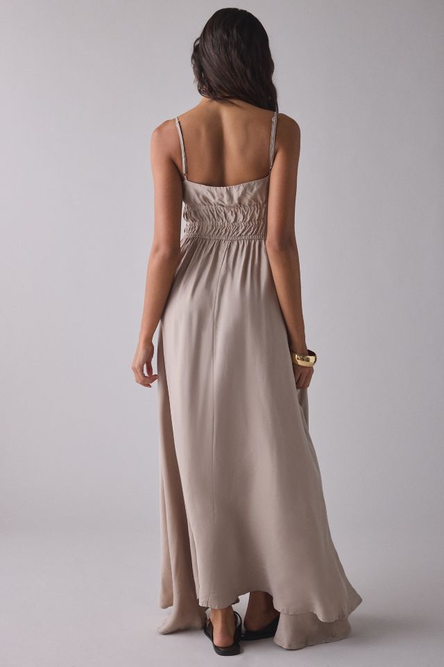 Another Girl Ruched Tie-Front Plunge Maxi Dress #2