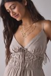 Another Girl Ruched Tie-Front Plunge Maxi Dress