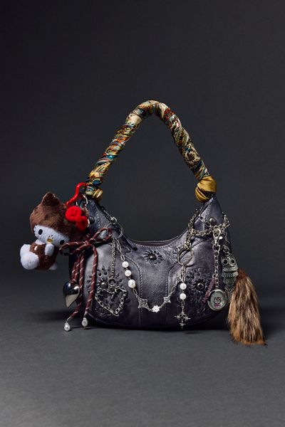 Silence + Noise Madi Floral Studded Leather Bag