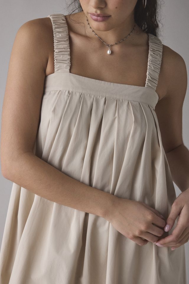 Another Girl Cotton-Blend Poplin Pleated Babydoll Mini Dress #1
