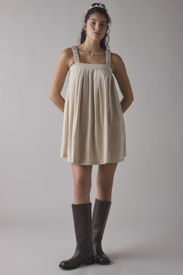 Another Girl Cotton-Blend Poplin Pleated Babydoll Mini Dress #2
