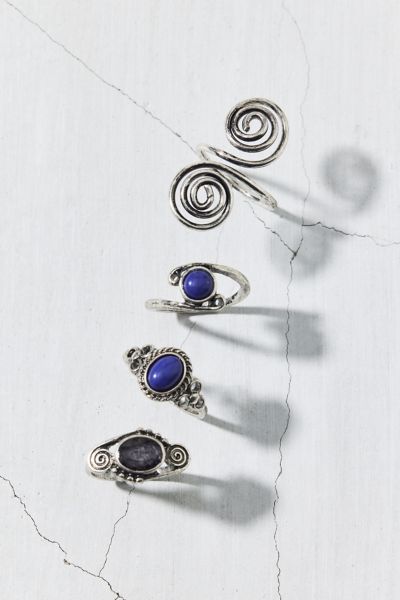 Stone Inset Boho Ring Set