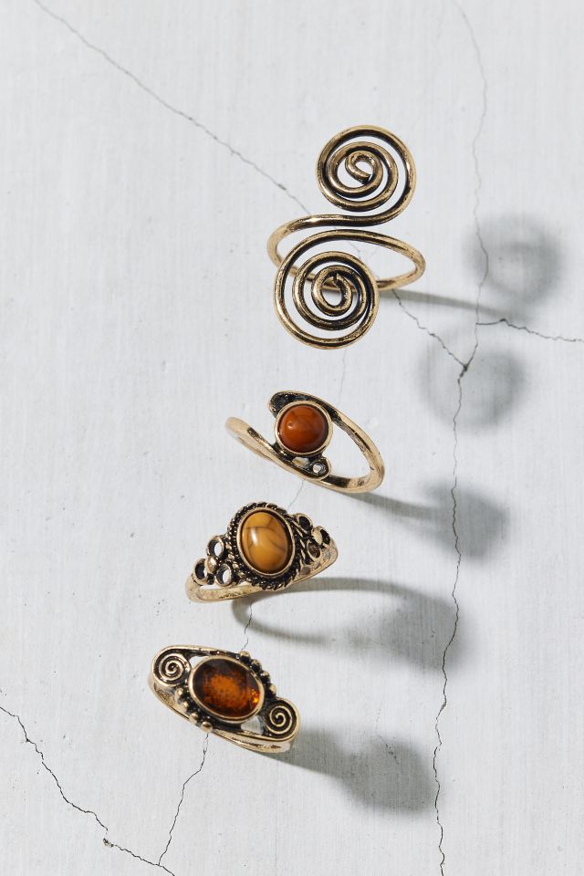 Liza Stone Swirl Ring Set #1