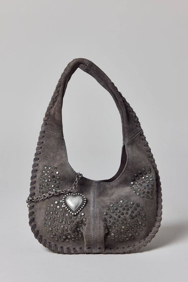 Silence + Noise Ivy Suede Studded  Hobo Bag #1