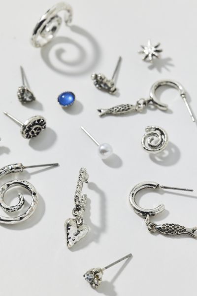 Coastal Charm Post And Hoop Earring Set