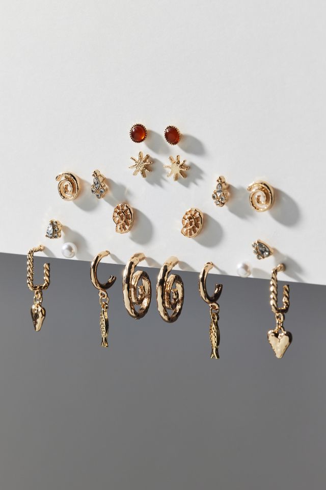 Coastal Charm Post And Hoop Earring Set #1