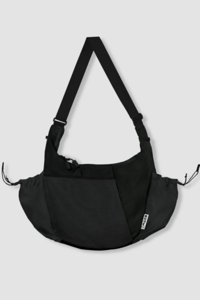 Baboon To The Moon Womens Black Crescent Brand-patch Recycled-polyester Crossbody Bag In Black