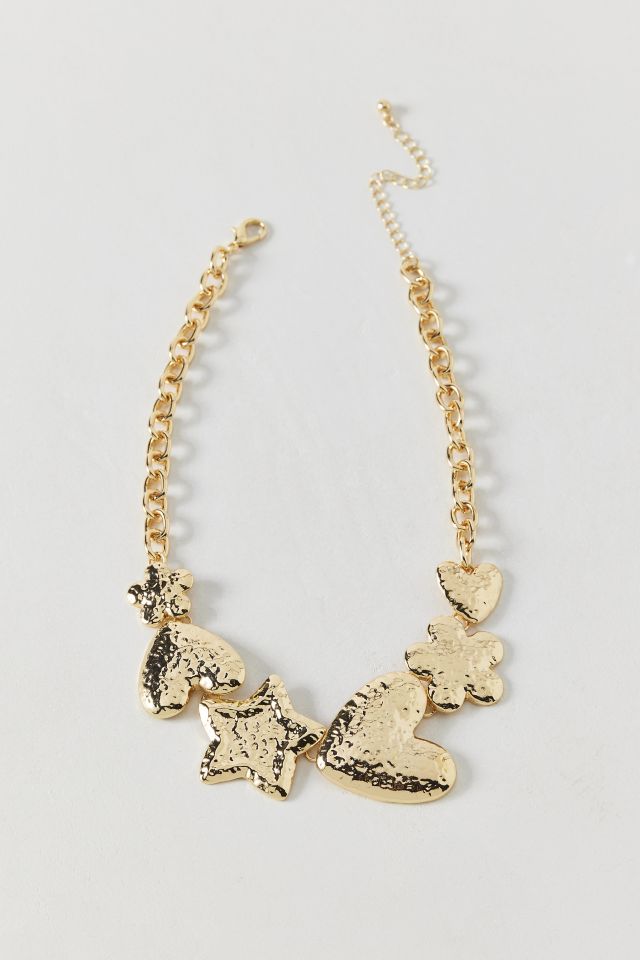 Hammered Icon Statement Necklace #1