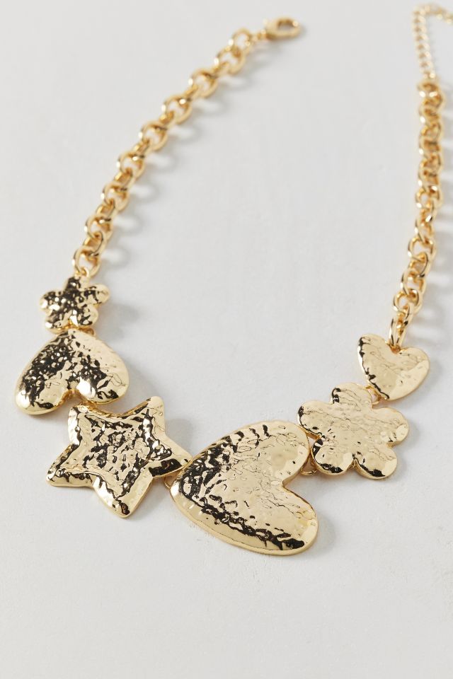 Hammered Icon Statement Necklace #2