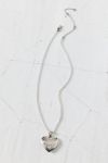 Metal Etched Heart Locket Necklace