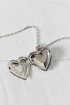Metal Etched Heart Locket Necklace