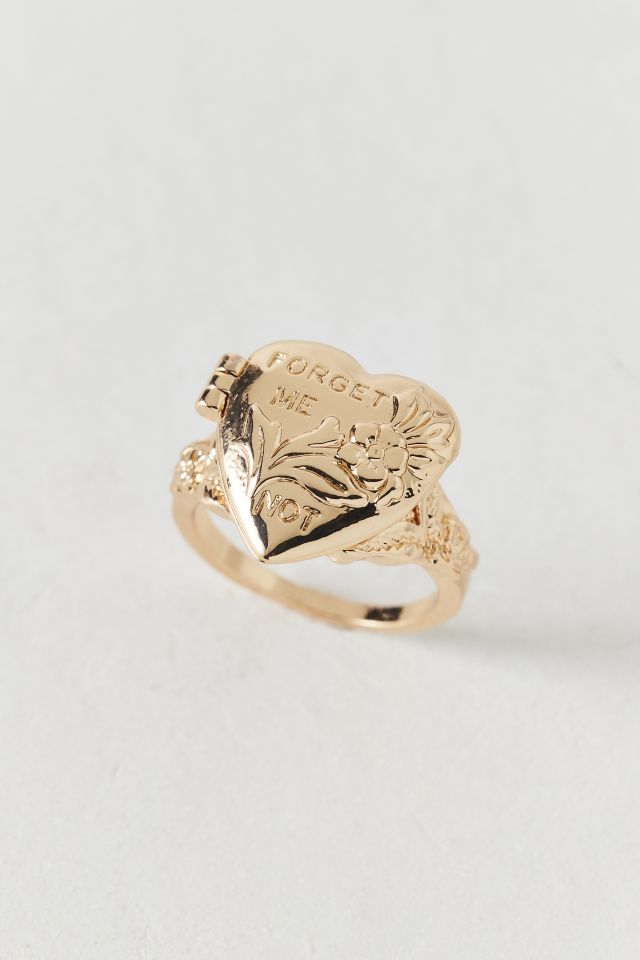 Bague Médaillon Cœur Gravé #1