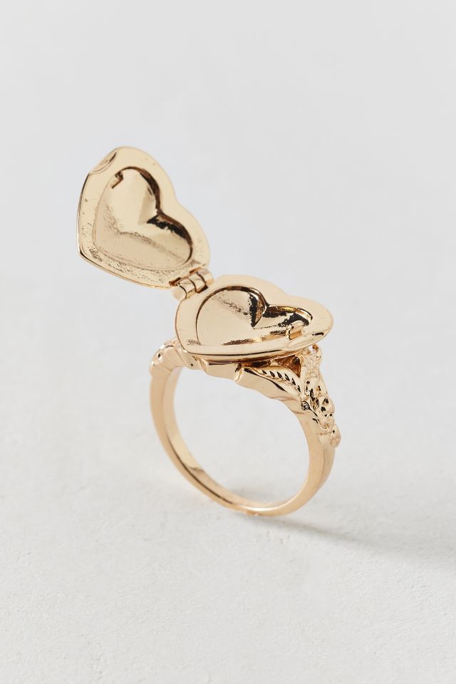 Bague Médaillon Cœur Gravé #2