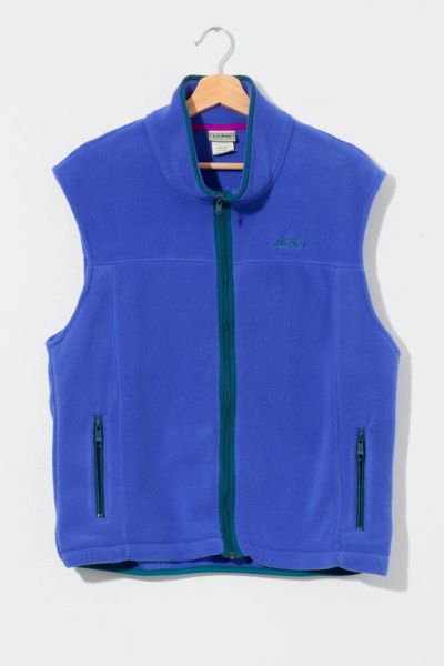 Vintage 1990s L.L. Bean Blue Fleece Zip-up Vest