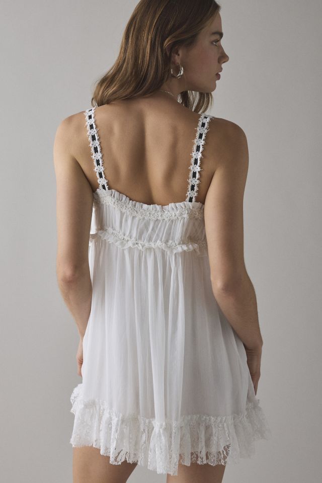 Kimchi Blue Adelaide Lace + Ribbon Trim Babydoll Mini Dress #2