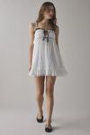 Kimchi Blue Adelaide Lace + Ribbon Trim Babydoll Mini Dress